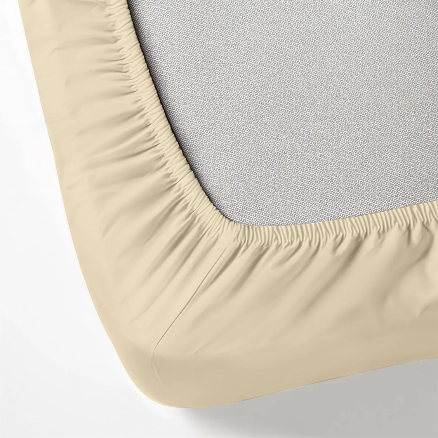 100% Egyptian Cotton 3PC Fitted Sheet 160X200 30CM Cotton Home Sateen Beige