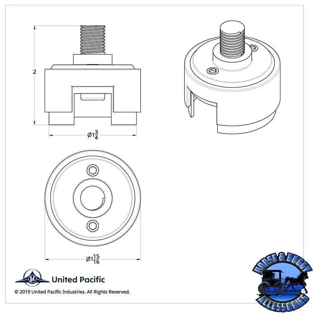 1/2"-13 Thread-On Shift Knob Mounting Adapter Eaton-Fuller 13/15/18