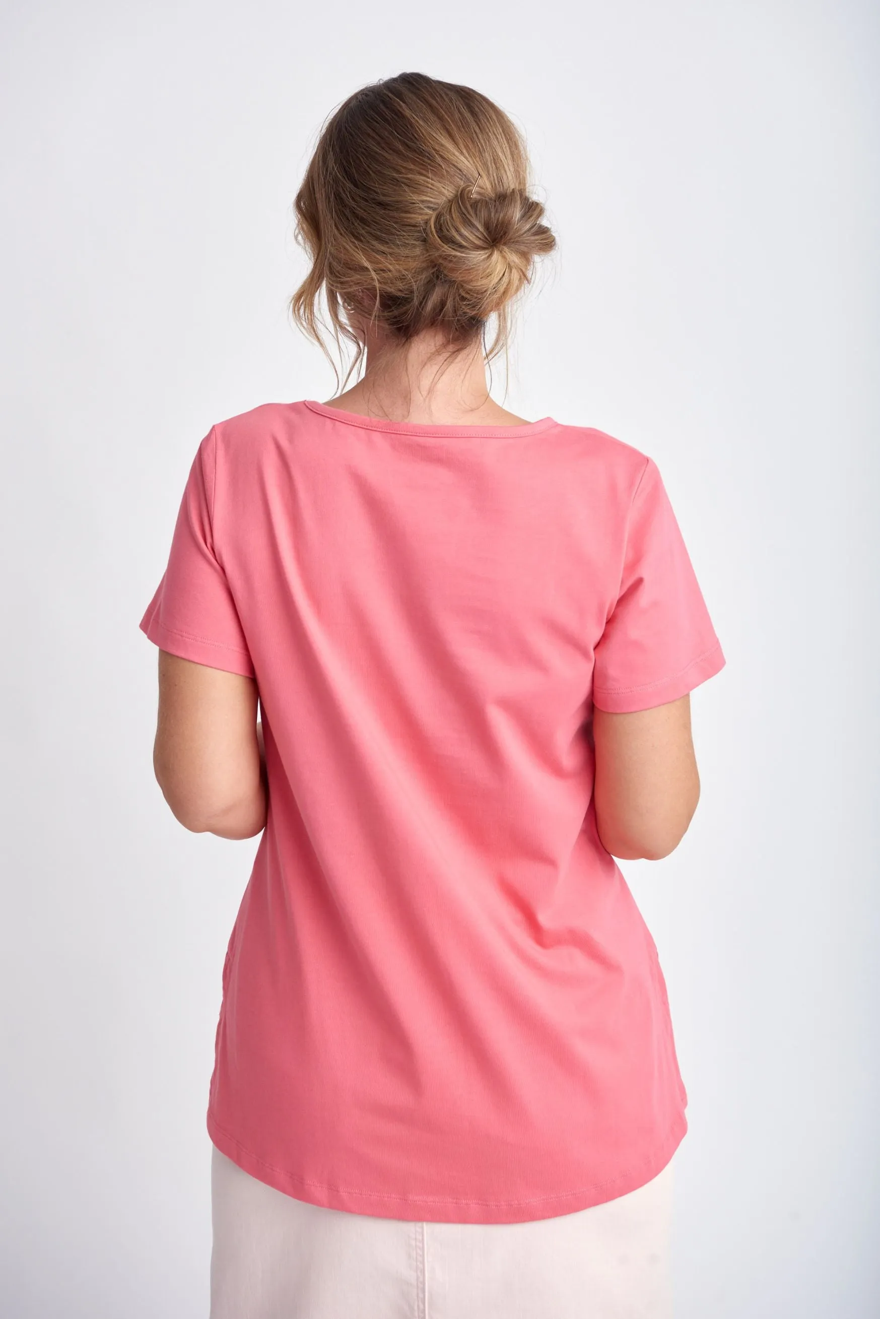 A Line Cotton Tee Coral
