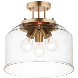 Acadia 13 in. 3 Lights Semi Flush Mount Light Gold finish
