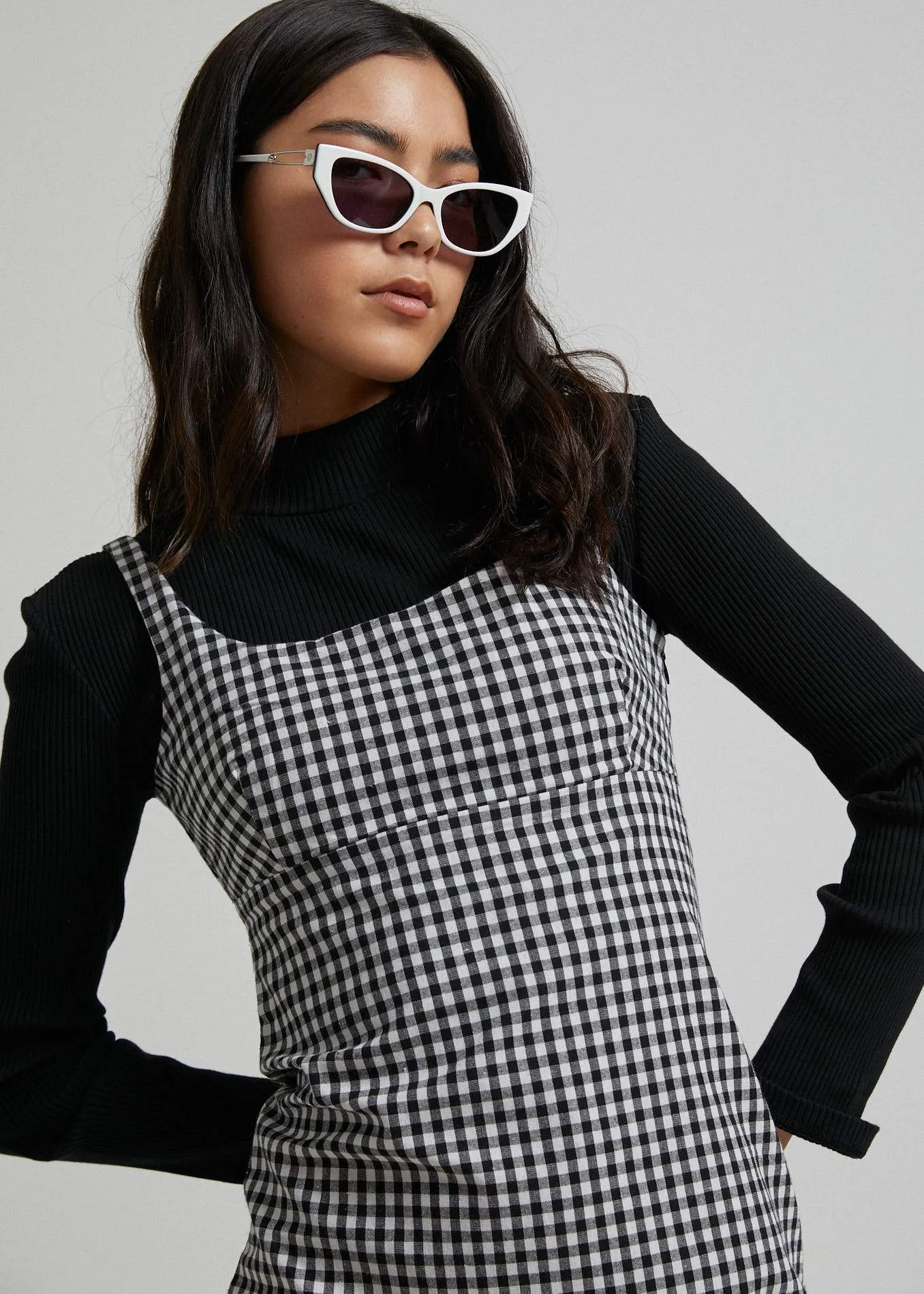 Afends Womens Winona Gingham Mod Dress in Classic Black & White - Stylish Vintage-Inspired Design