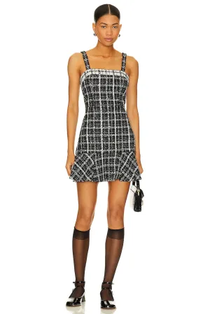 Alice   Olivia Kaidra Black & Off White Square Neck Mini Dress for Women - Stylish and Chic Summer Fashion 