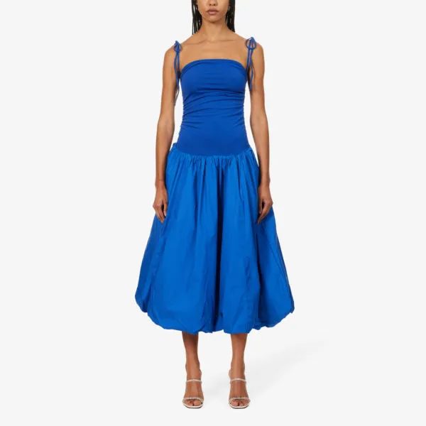 Amy Lynn Alexa Stretch Fluffy Midi Dress in Cobalt
