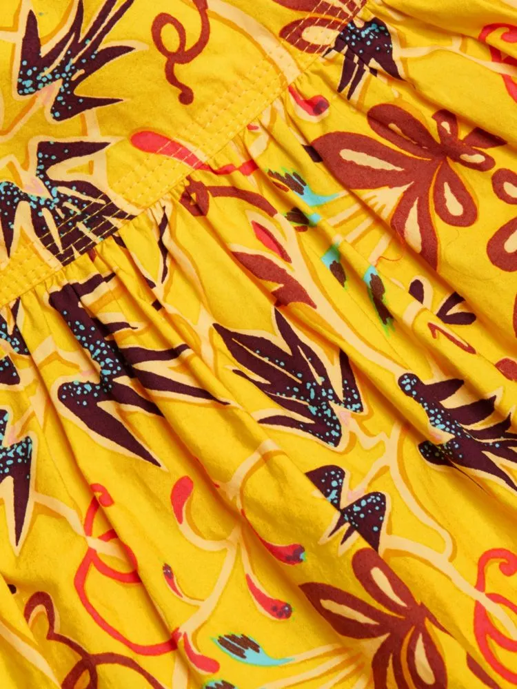Arit maxi dress with floral print A., yellow