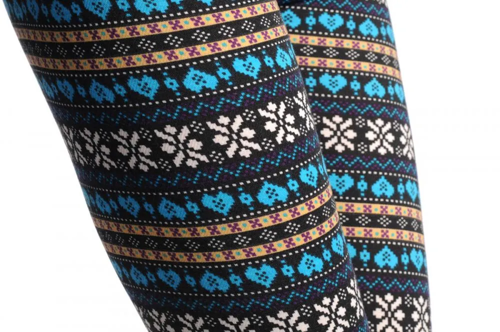 Blue Yellow & Black Aztec Jacquard Knit Print