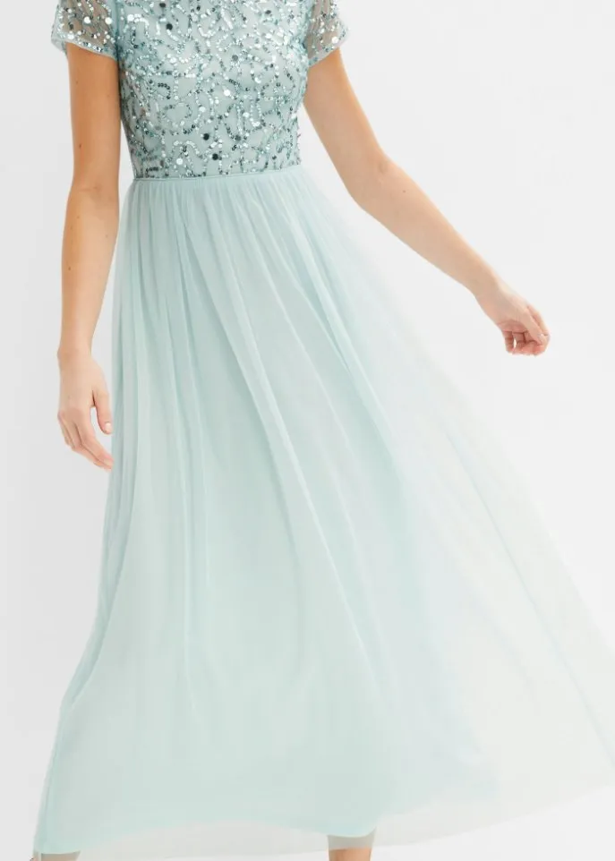 Bodyflirt Sequin Applique Maxi Dress, Green