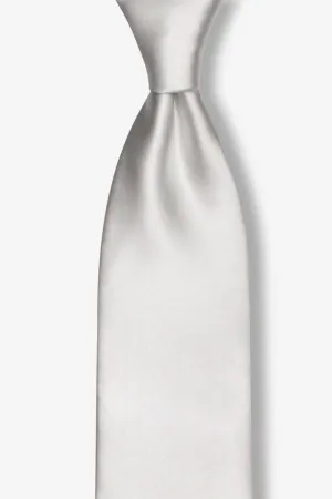 Bright Solid White Traditional Tie