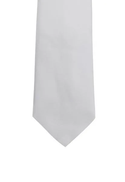 Bright Solid White Traditional Tie