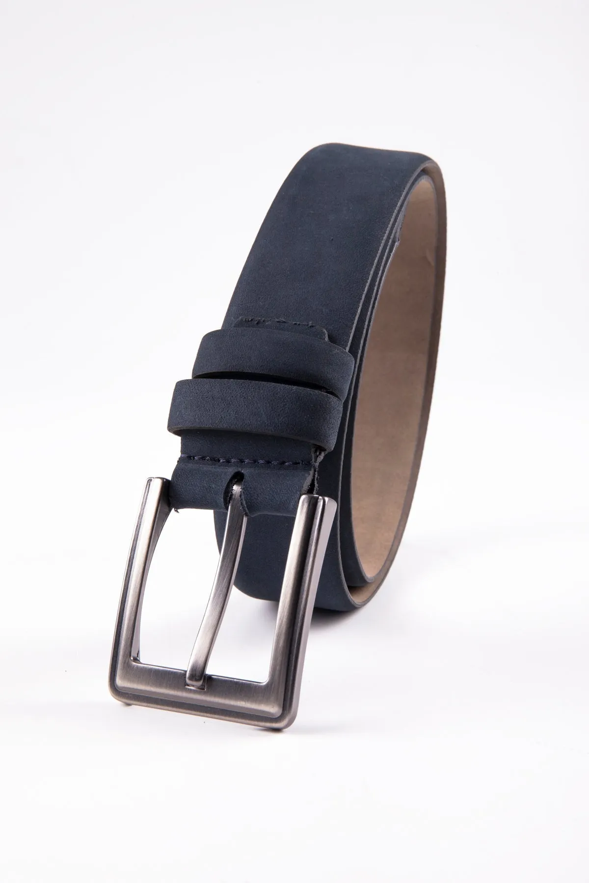 Casual Light Navy 100% Leather Belt