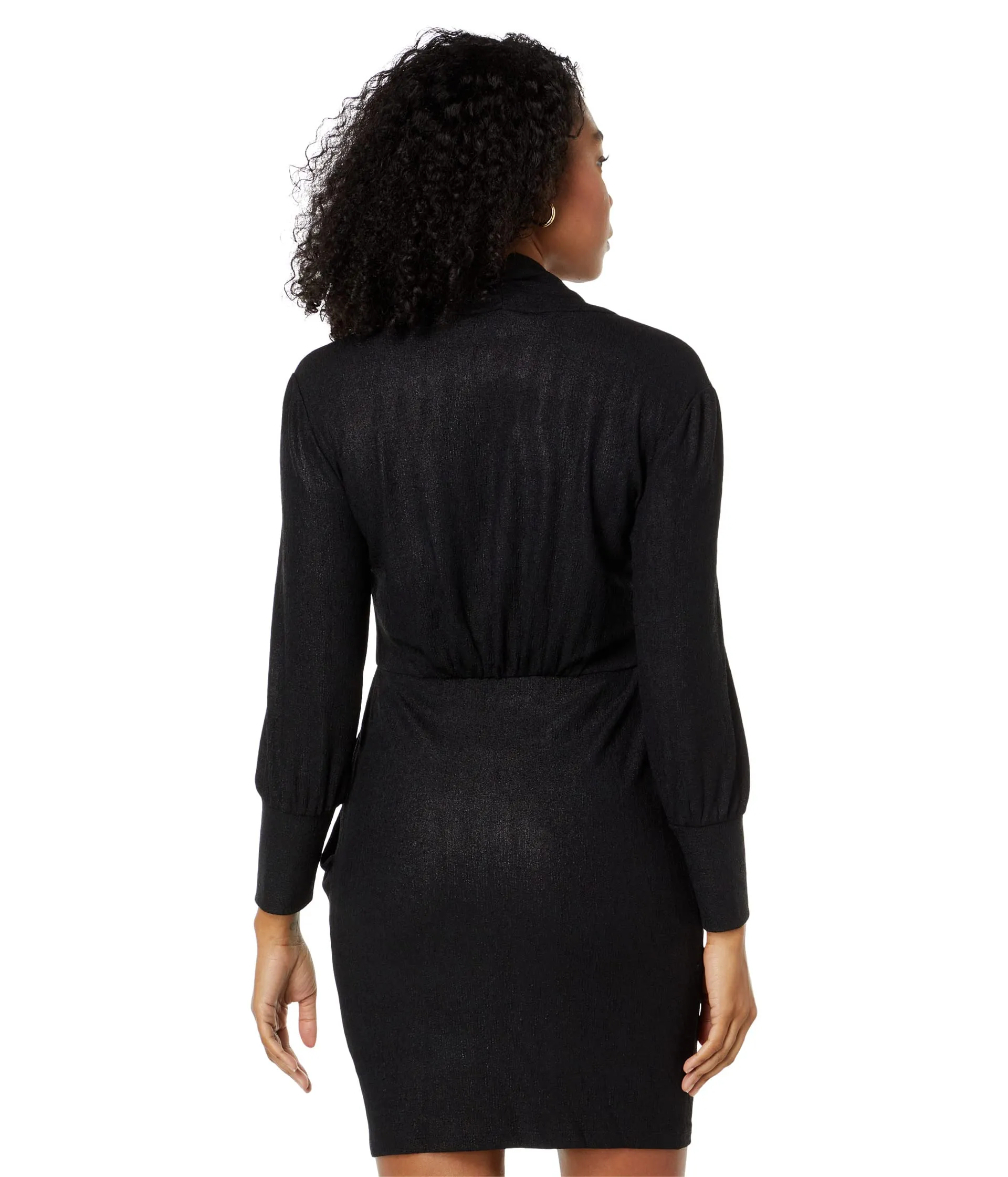Dress Donna Morgan, Stretch Lame Long Sleeve with Pockets