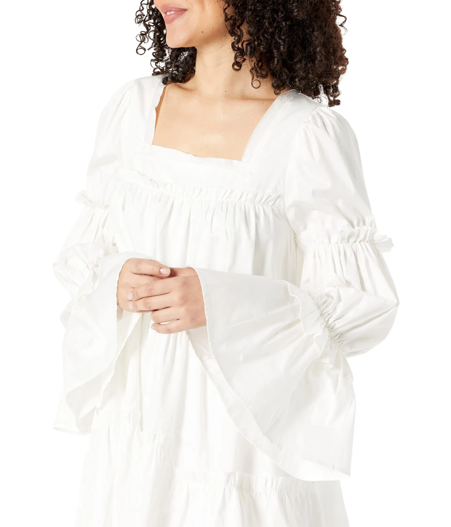 Dress MOON RIVER, Poplin Asymmetrical Tiered Mini Dress