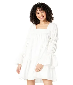 Dress MOON RIVER, Poplin Asymmetrical Tiered Mini Dress
