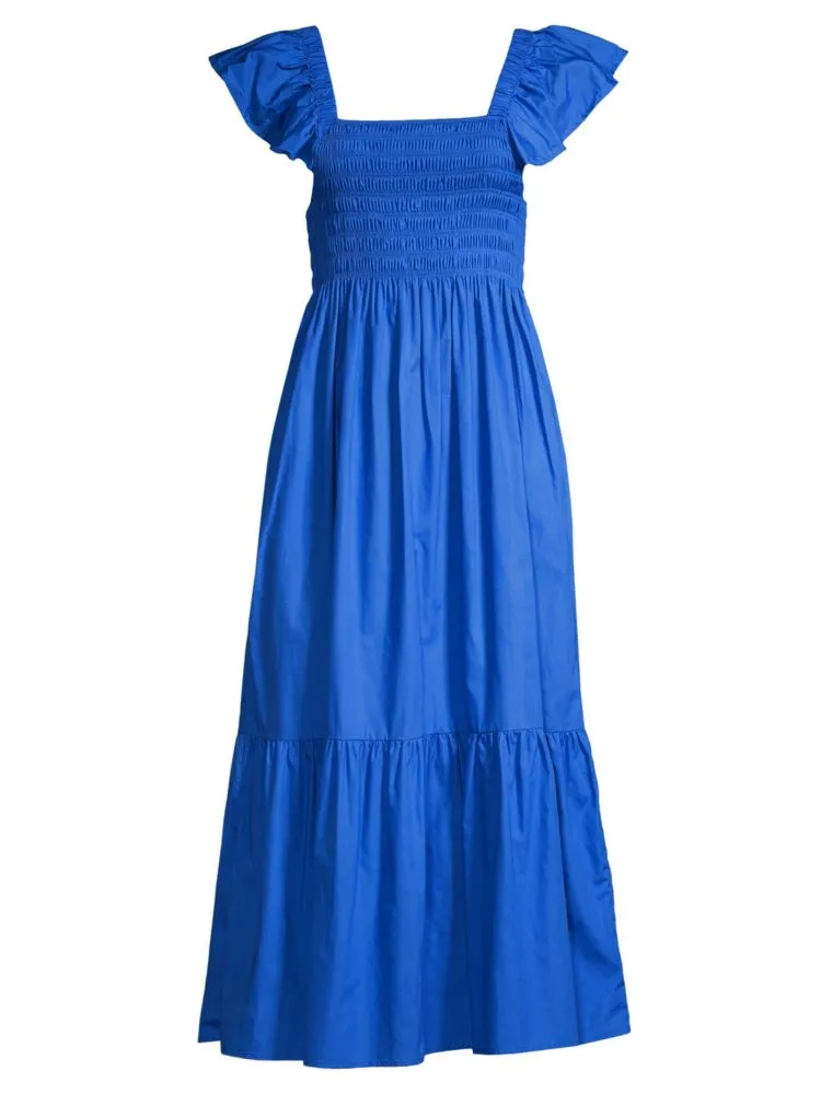 Dress Tuscany with ruffles Caara, white