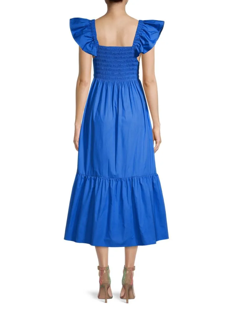 Dress Tuscany with ruffles Caara, white