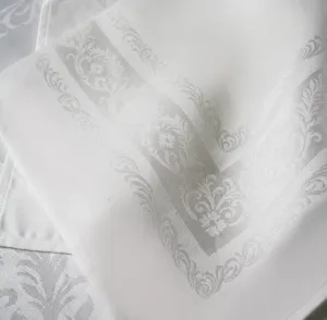 Fine Scroll Irish Linen Double Damask Napkin
