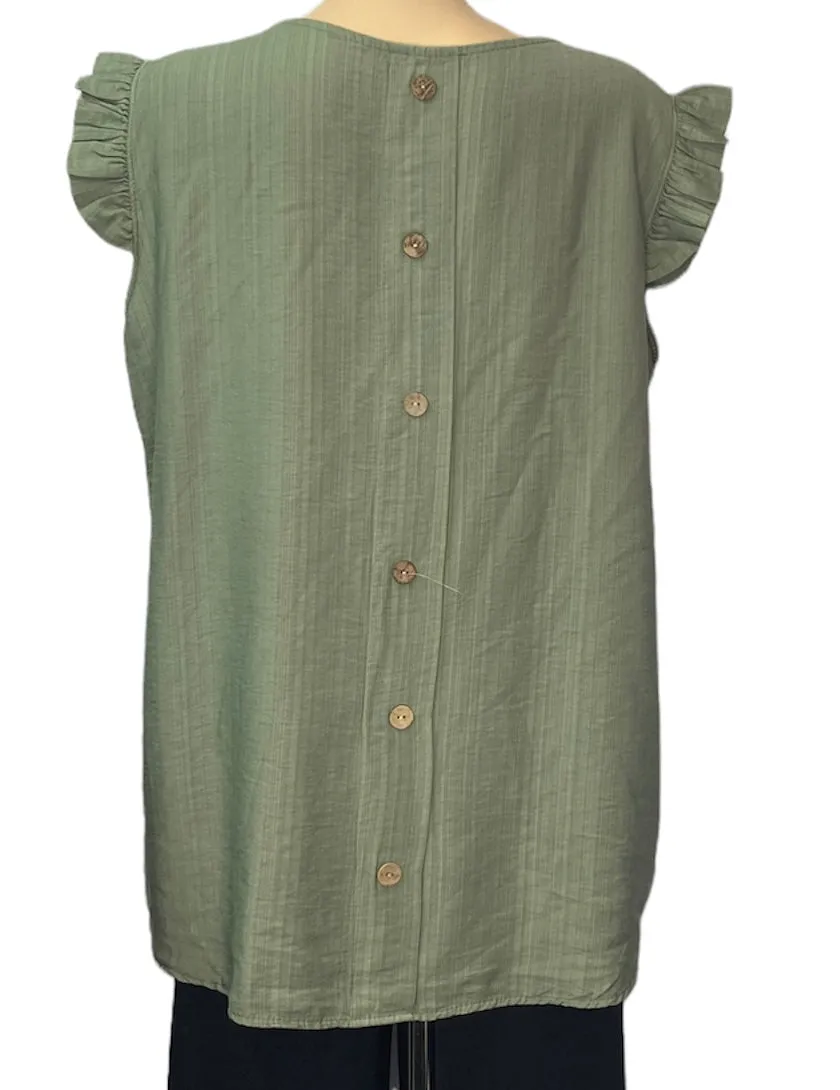 Frill Sleeve Button Back Top (2 Colours)