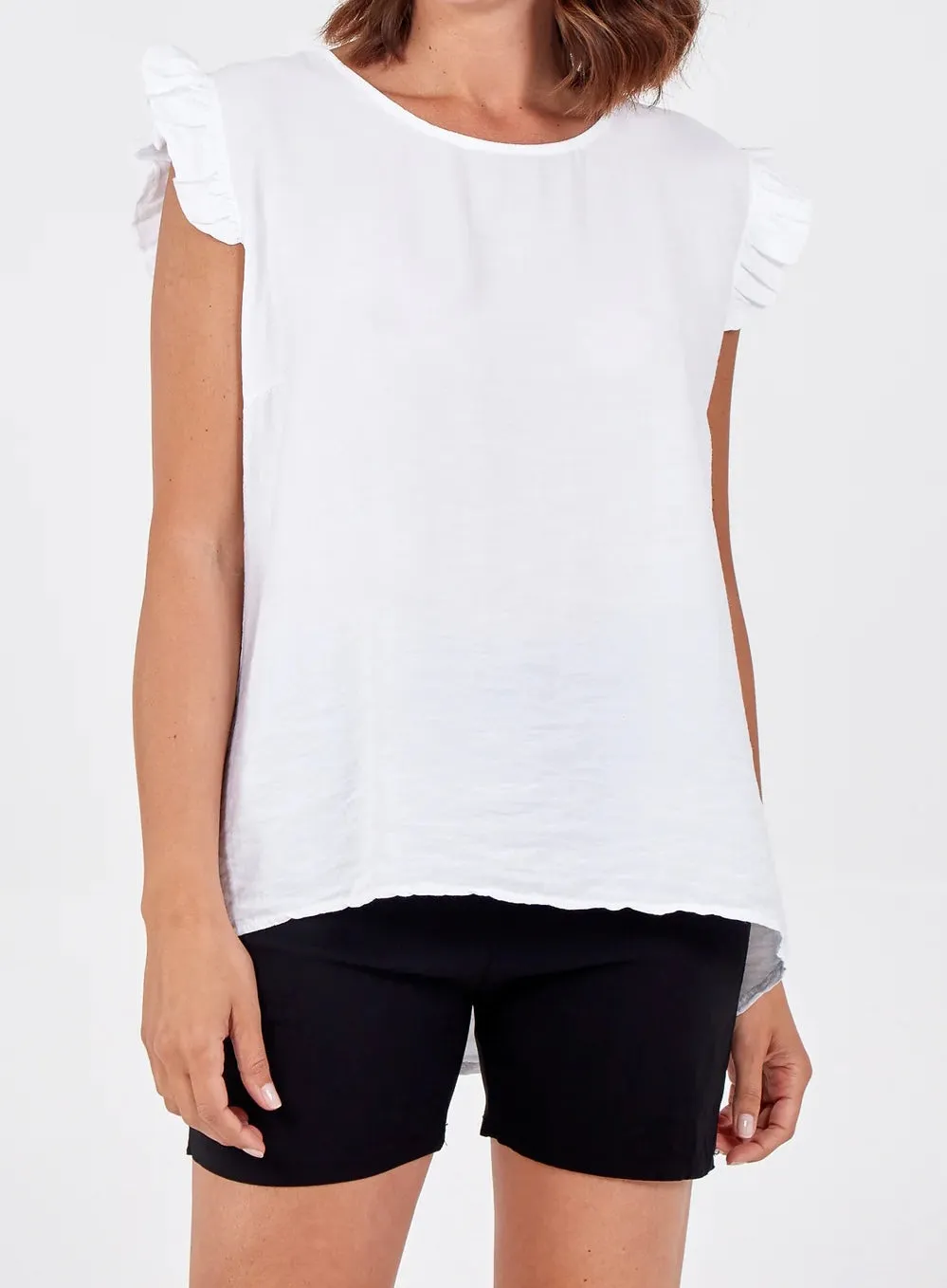 Frill Sleeve Button Back Top (2 Colours)