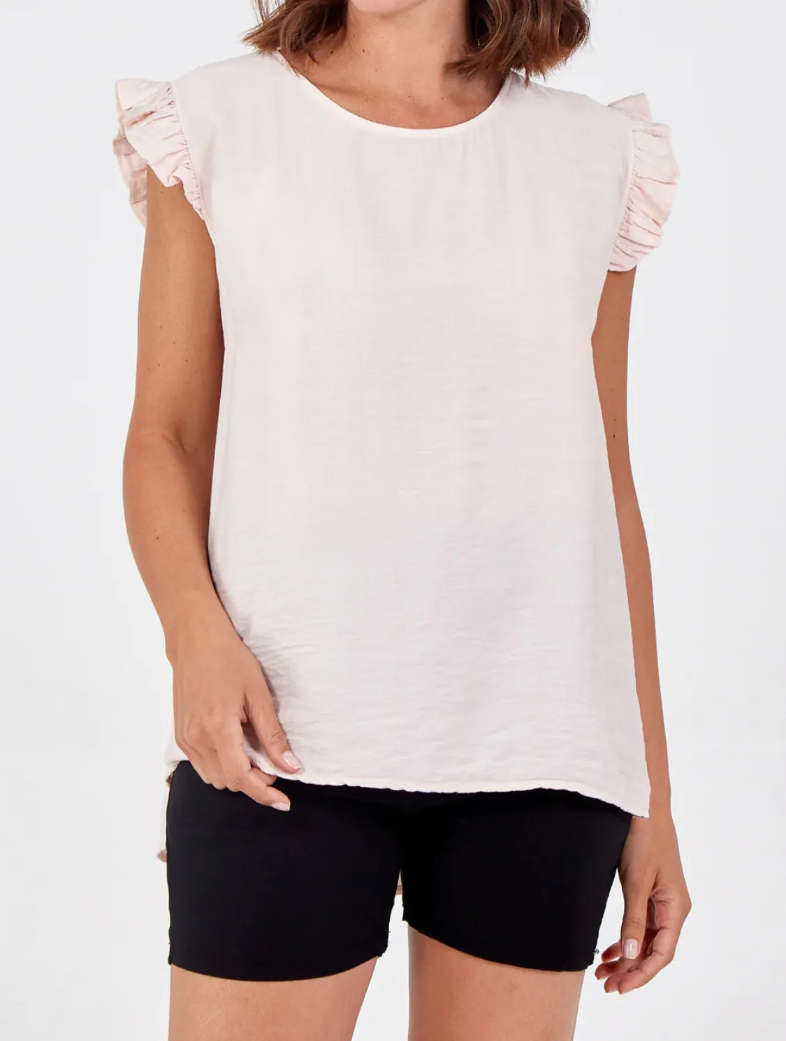 Frill Sleeve Button Back Top (2 Colours)