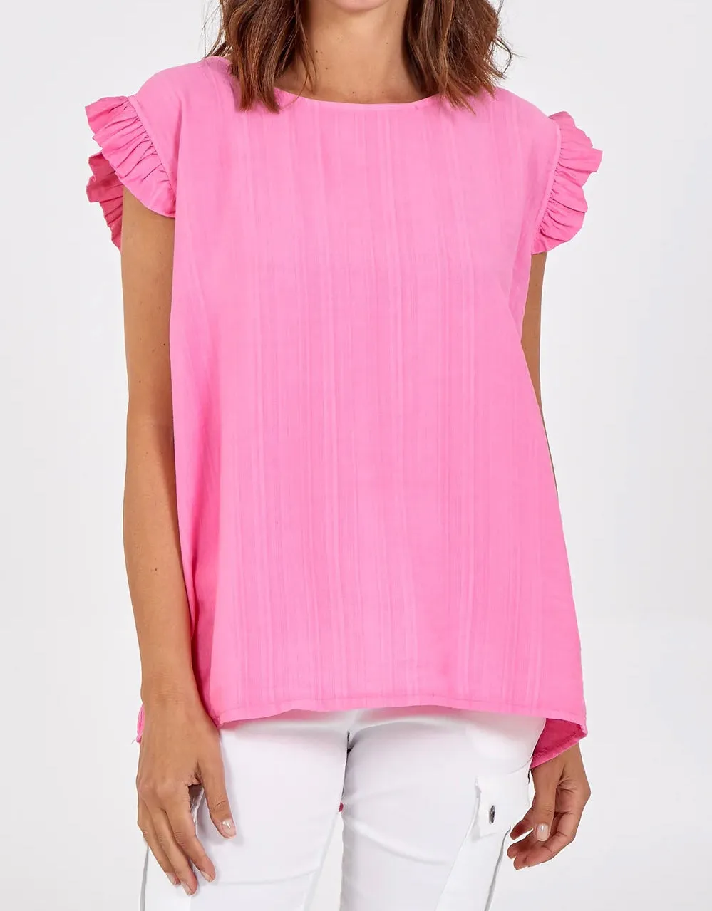 Frill Sleeve Button Back Top (2 Colours)