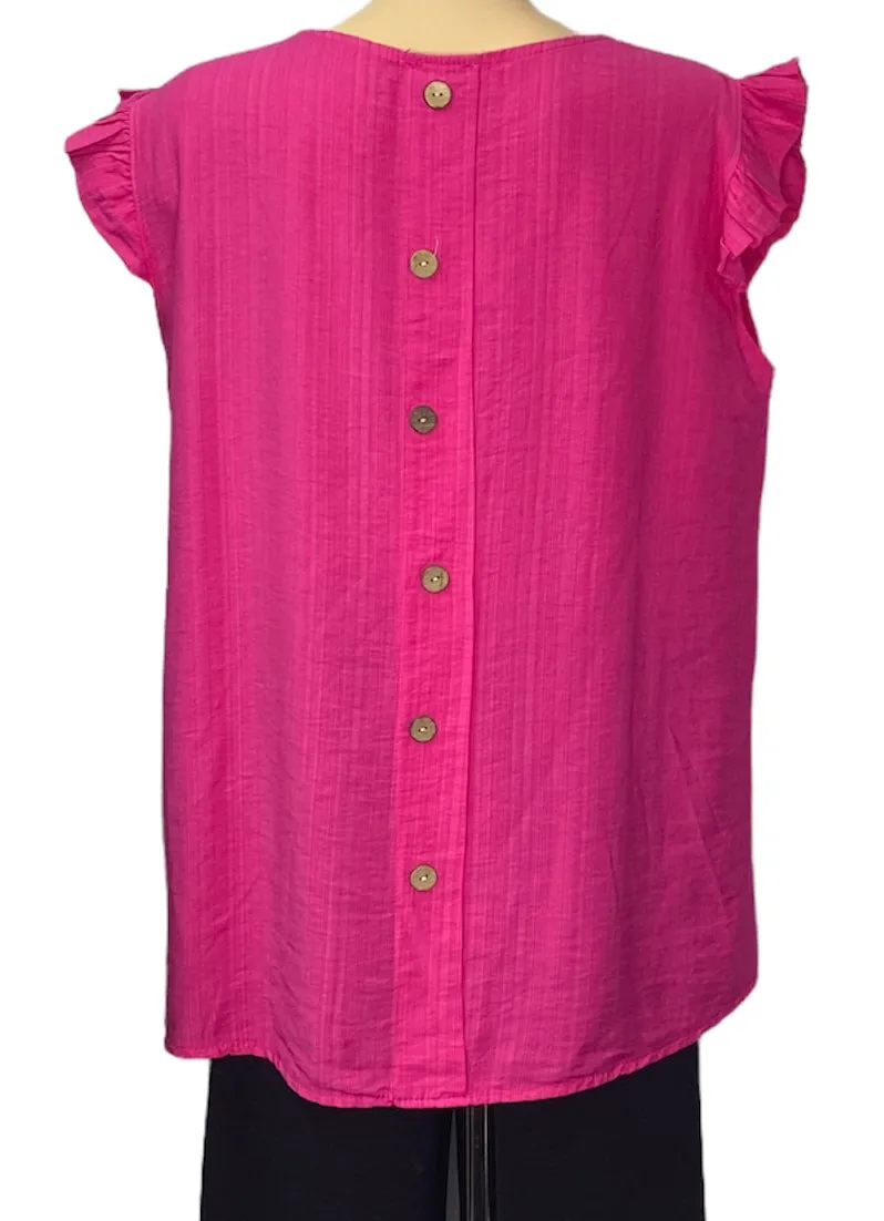 Frill Sleeve Button Back Top (2 Colours)