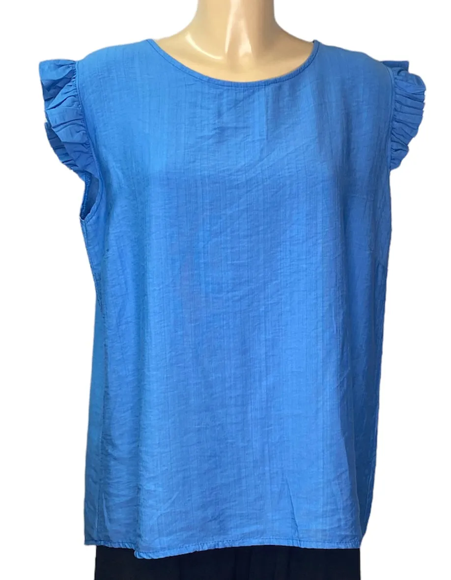 Frill Sleeve Button Back Top (2 Colours)