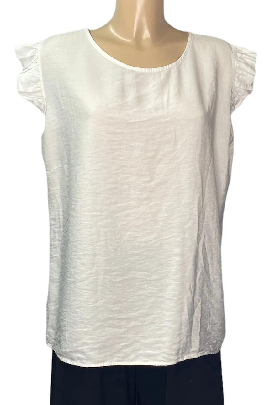 Frill Sleeve Button Back Top (2 Colours)