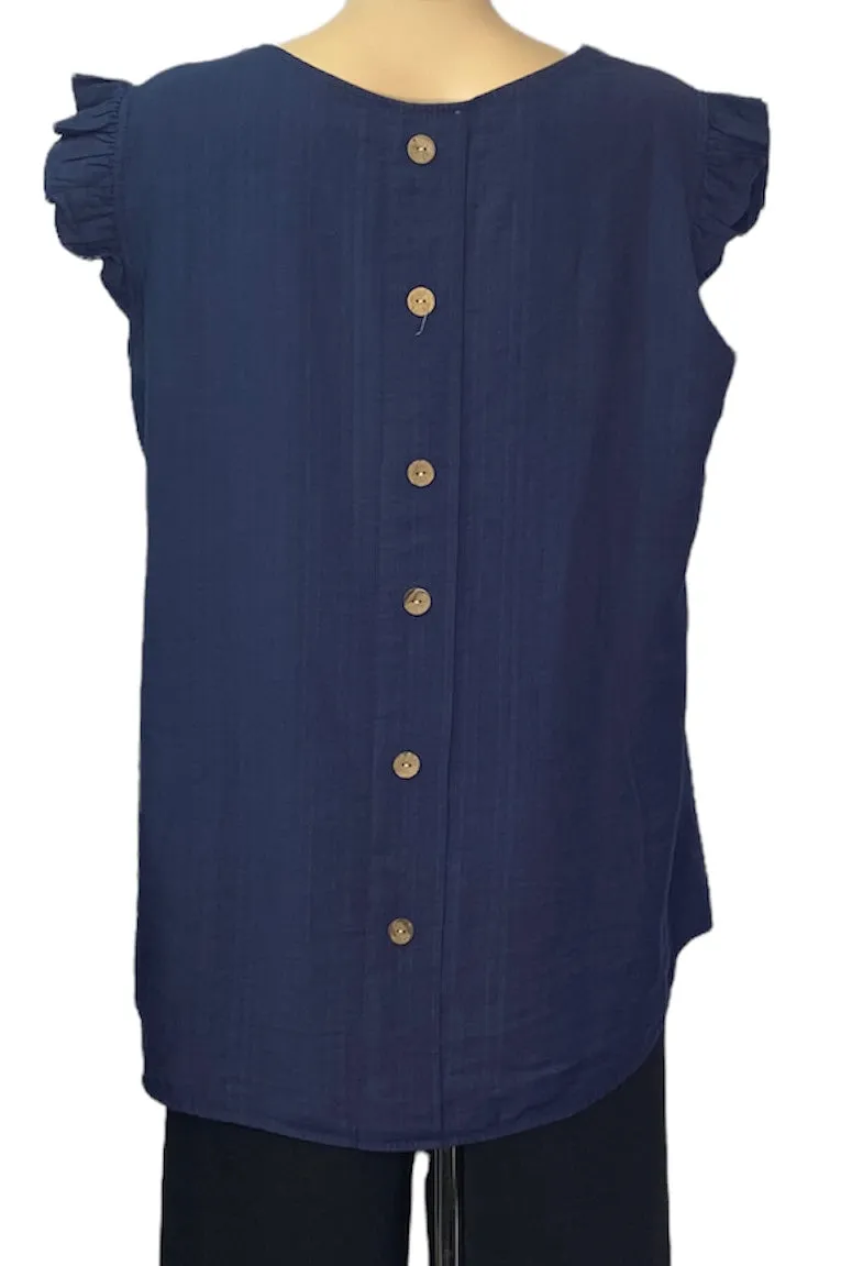 Frill Sleeve Button Back Top (2 Colours)