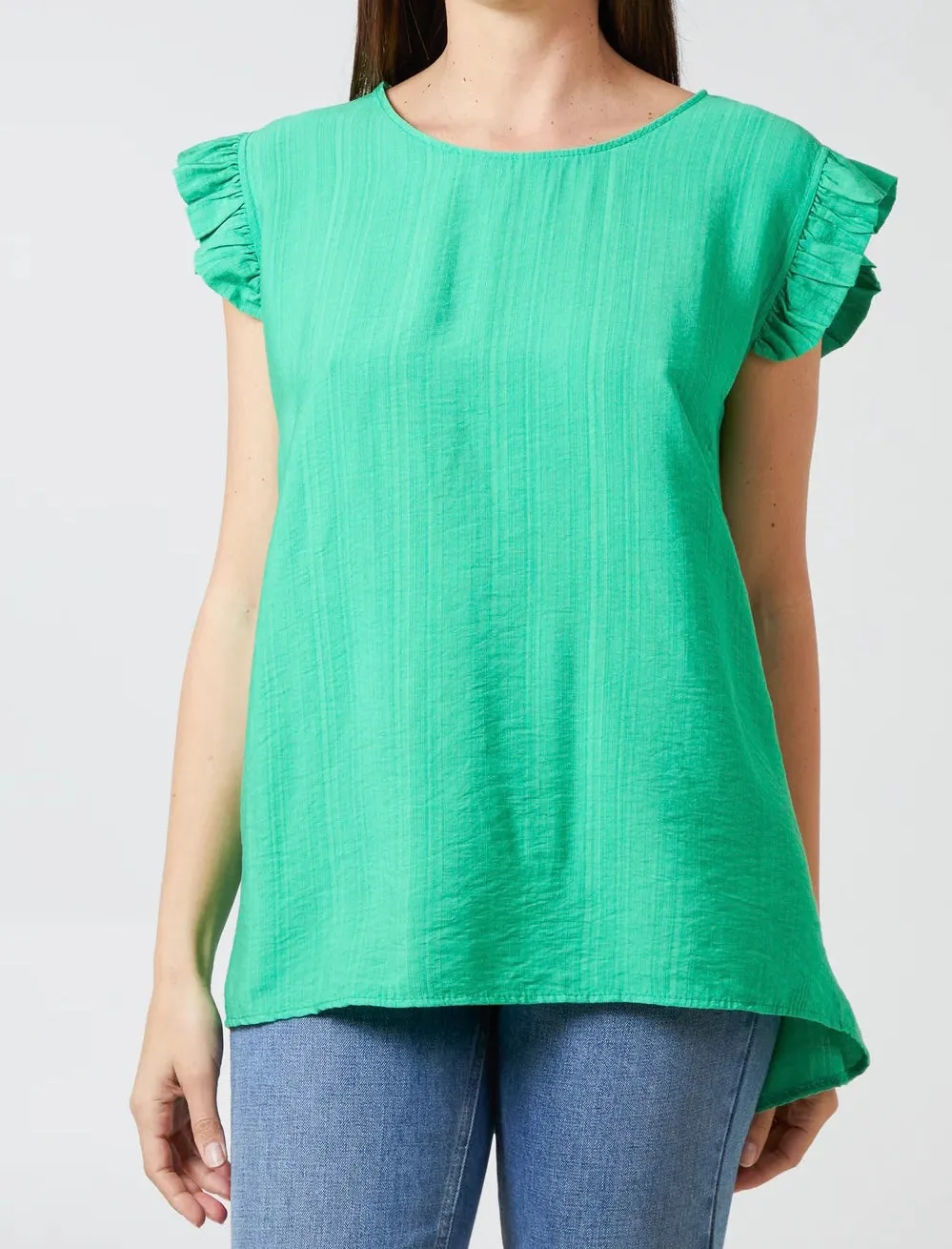 Frill Sleeve Button Back Top (2 Colours)