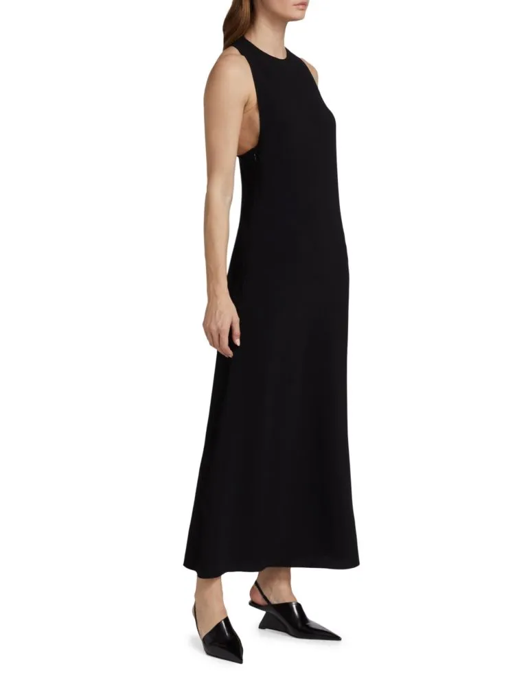 Gauchere Asymmetric Jersey Maxi Dress, Black