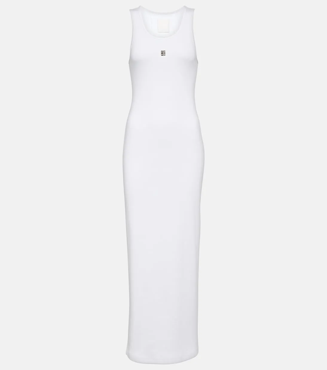 Givenchy Ribbed Cotton Jersey Maxi Dress, White
