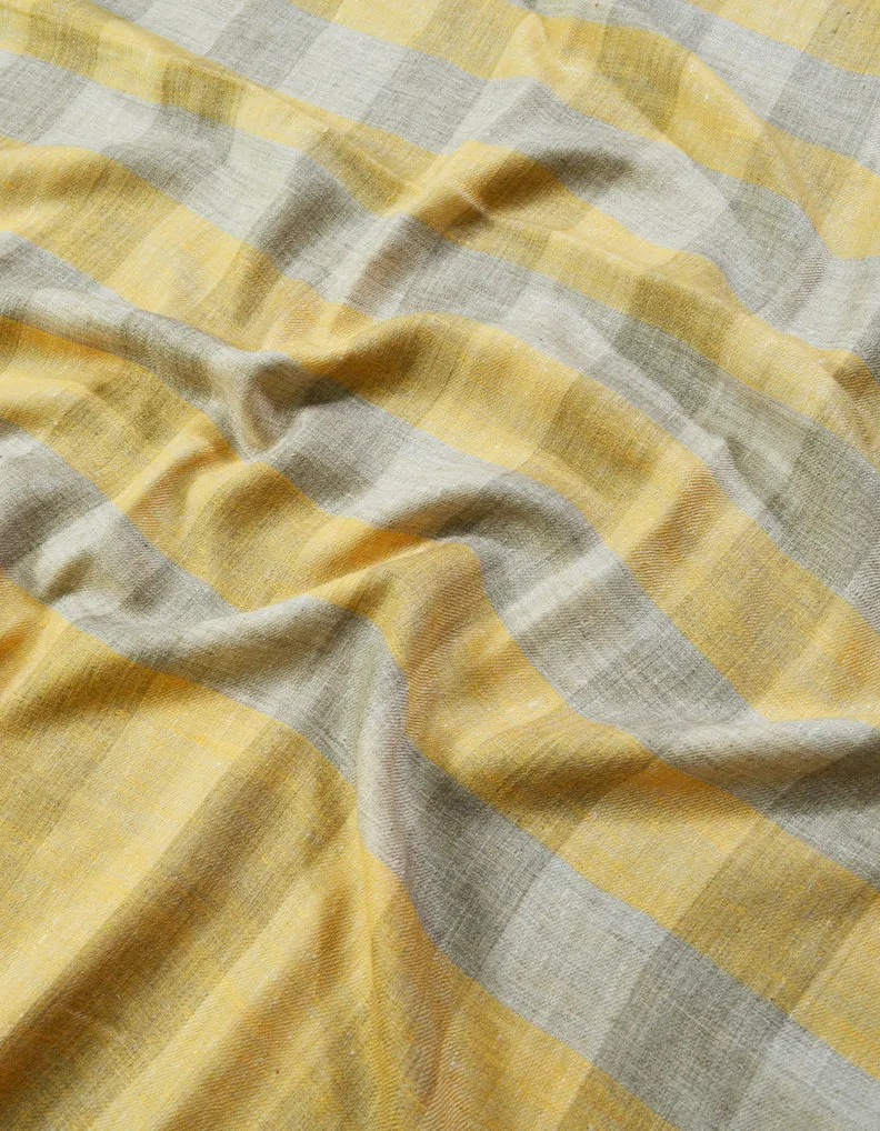 Golden and Grey Striped Pashmina Shawl 7225