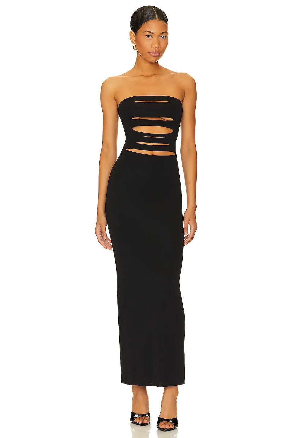 H:ours Carlita midi dress, black