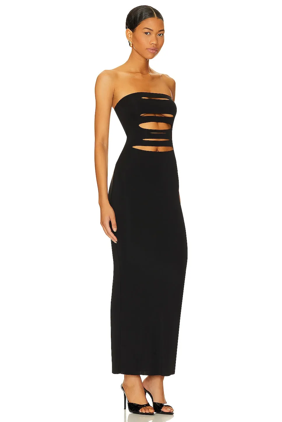 H:ours Carlita midi dress, black