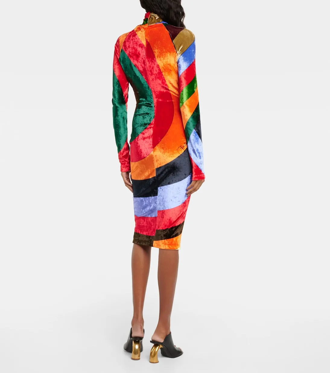iride velvet mini dress with Pucci print, multicolor
