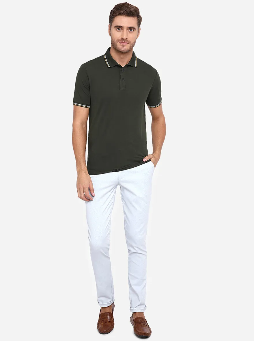 Light Sky Blue Solid Uno Fit Casual Trouser | JadeBlue
