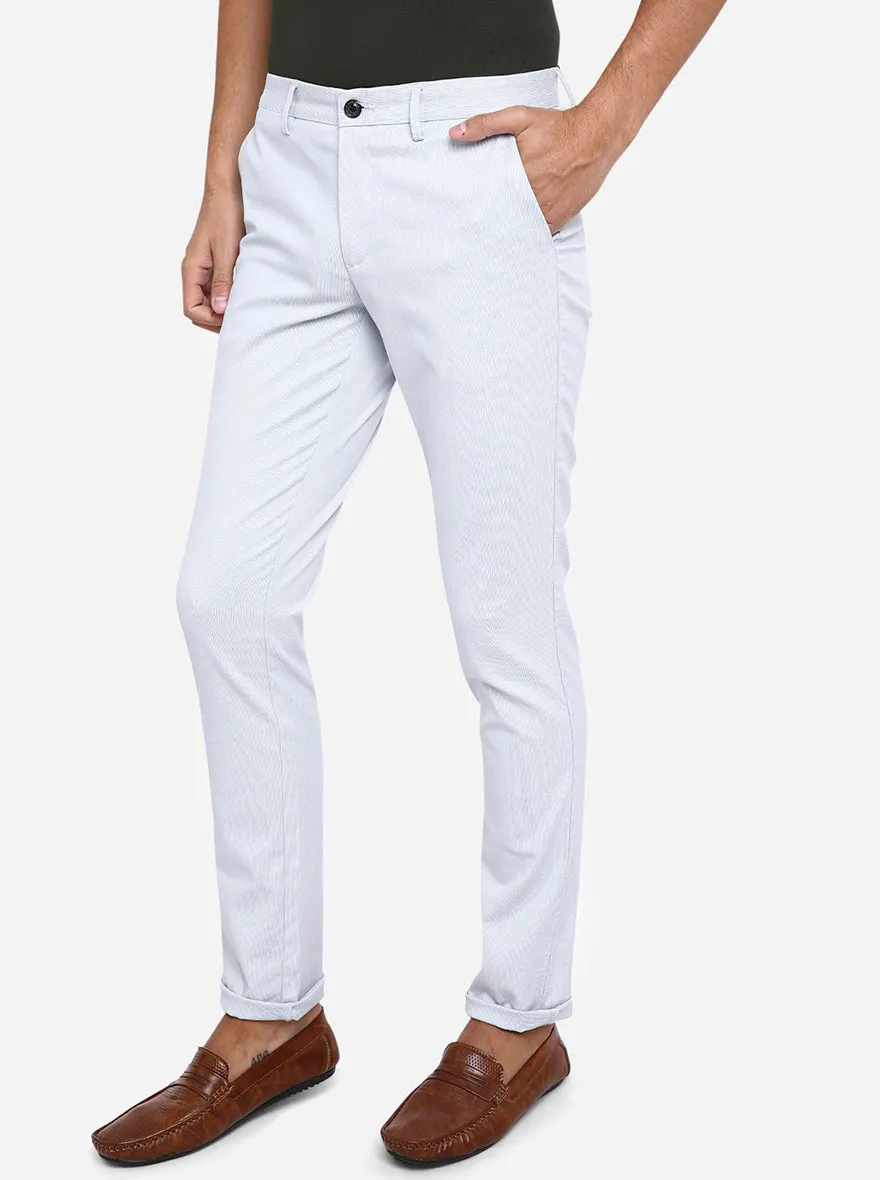 Light Sky Blue Solid Uno Fit Casual Trouser | JadeBlue