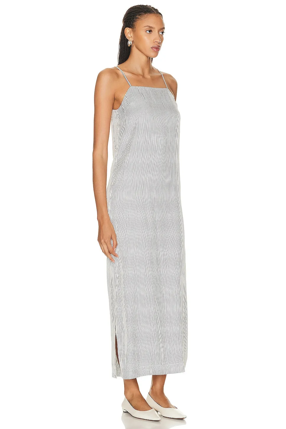 Loulou Studio Arja Long Dress, White & Black