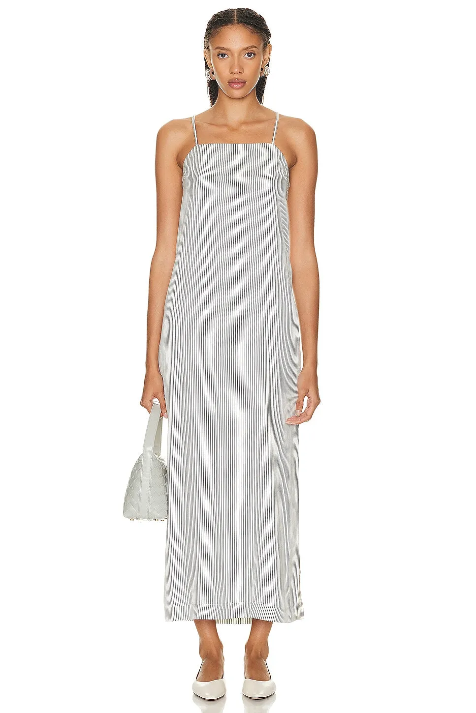 Loulou Studio Arja Long Dress, White & Black