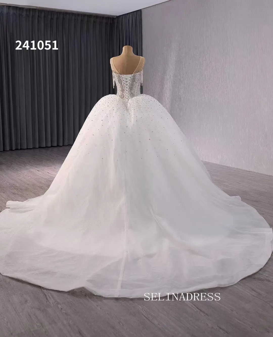 Luxury Haute Couture Wedding Dress Ball Gown Beaded Bridal Gowns 241051