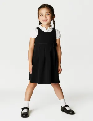 Marks & Spencer Jersey School Sundress with Bow for Girls (2-12 Years), Black