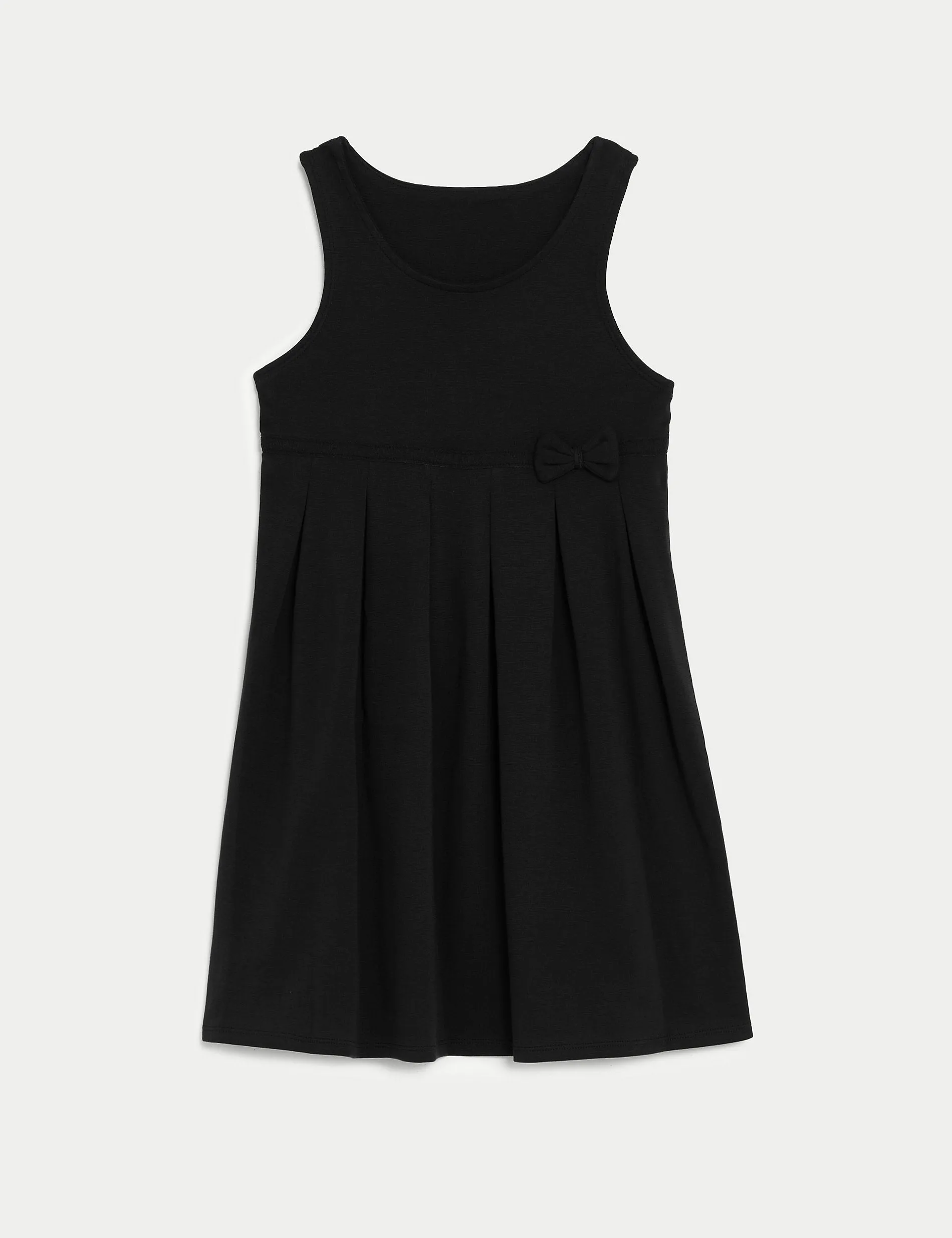 Marks & Spencer Jersey School Sundress with Bow for Girls (2-12 Years), Black