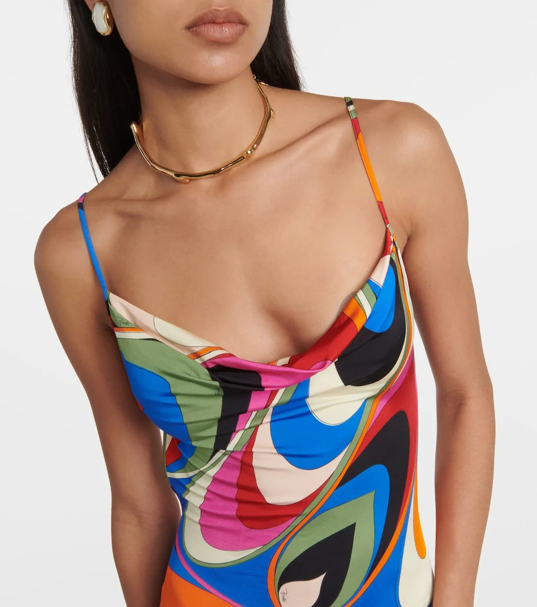 Maxi dress onde Pucci, multicolor