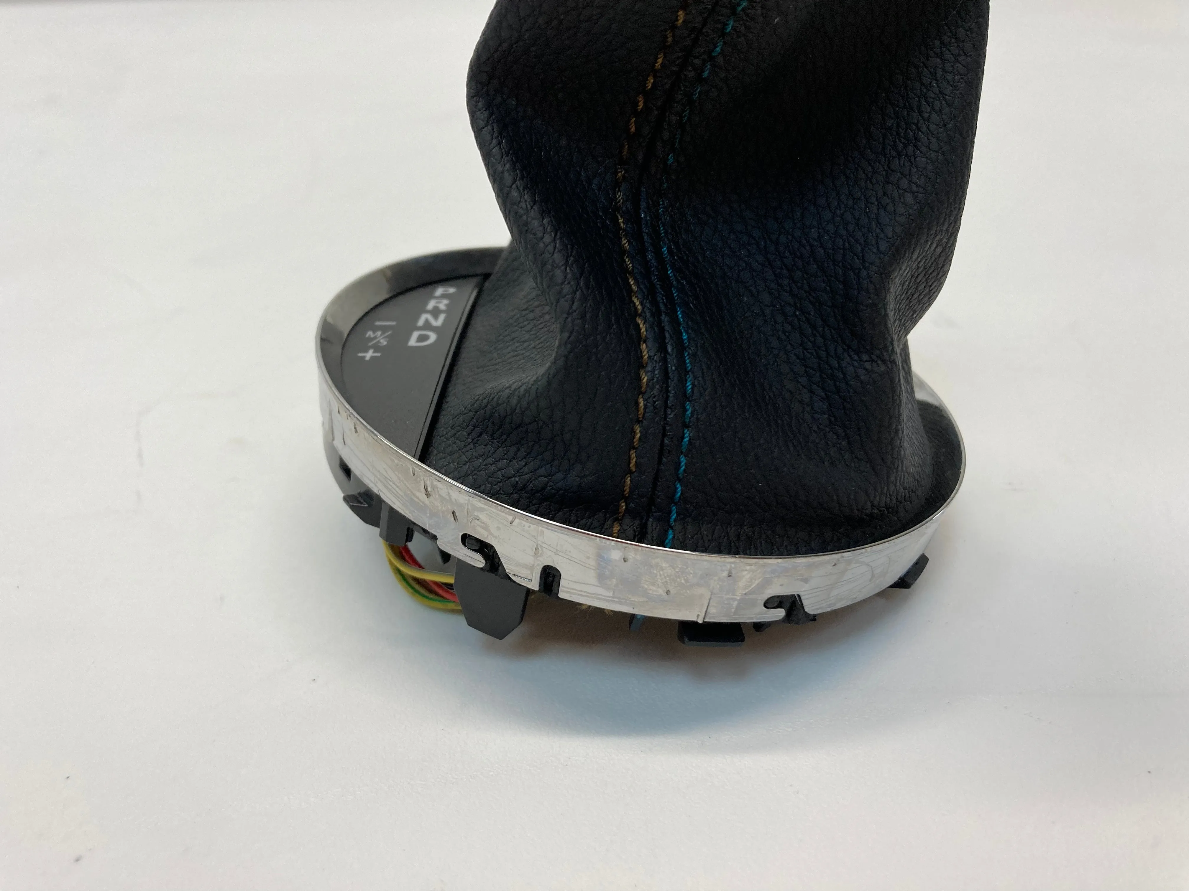 Mini Cooper Bayswater Edition Shift and Brake Boot Black Leather With Blue and Beige Stitching Stitching  Automatic 07-15 R5x 401
