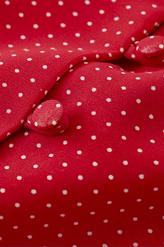 Mona Red Dotted Dress