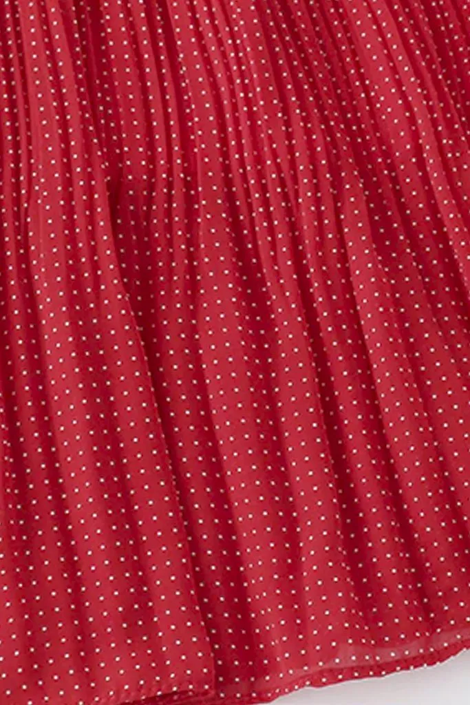 Mona Red Dotted Dress