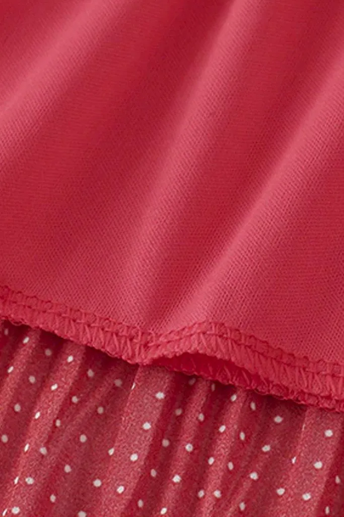 Mona Red Dotted Dress