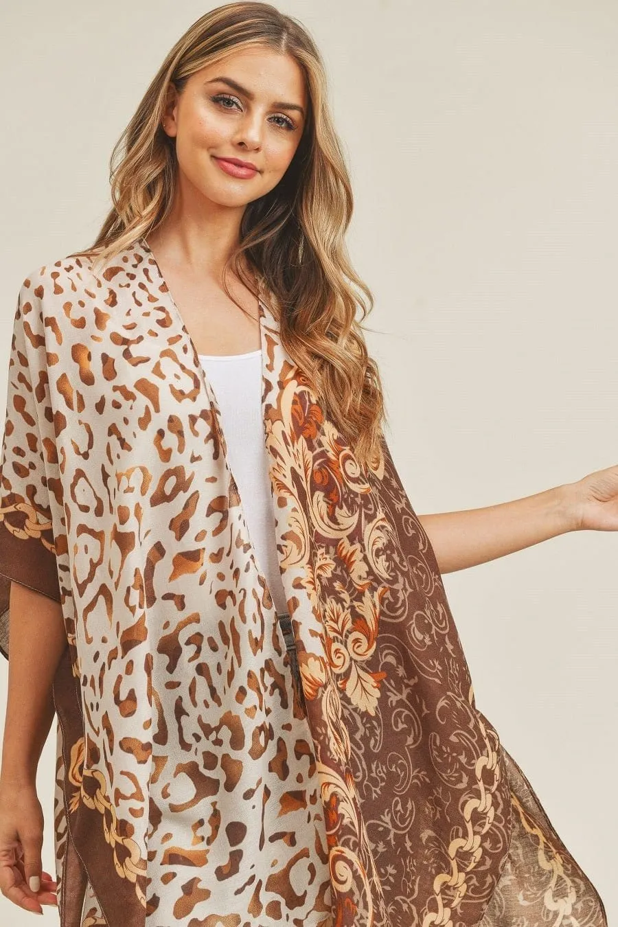 MS0227 Boho Leopard Summer Kimono