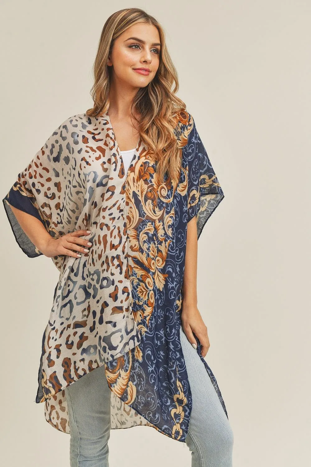 MS0227 Boho Leopard Summer Kimono