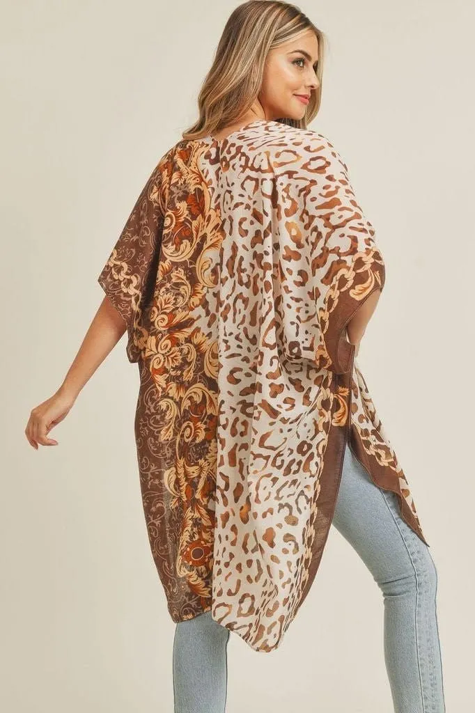 MS0227 Boho Leopard Summer Kimono