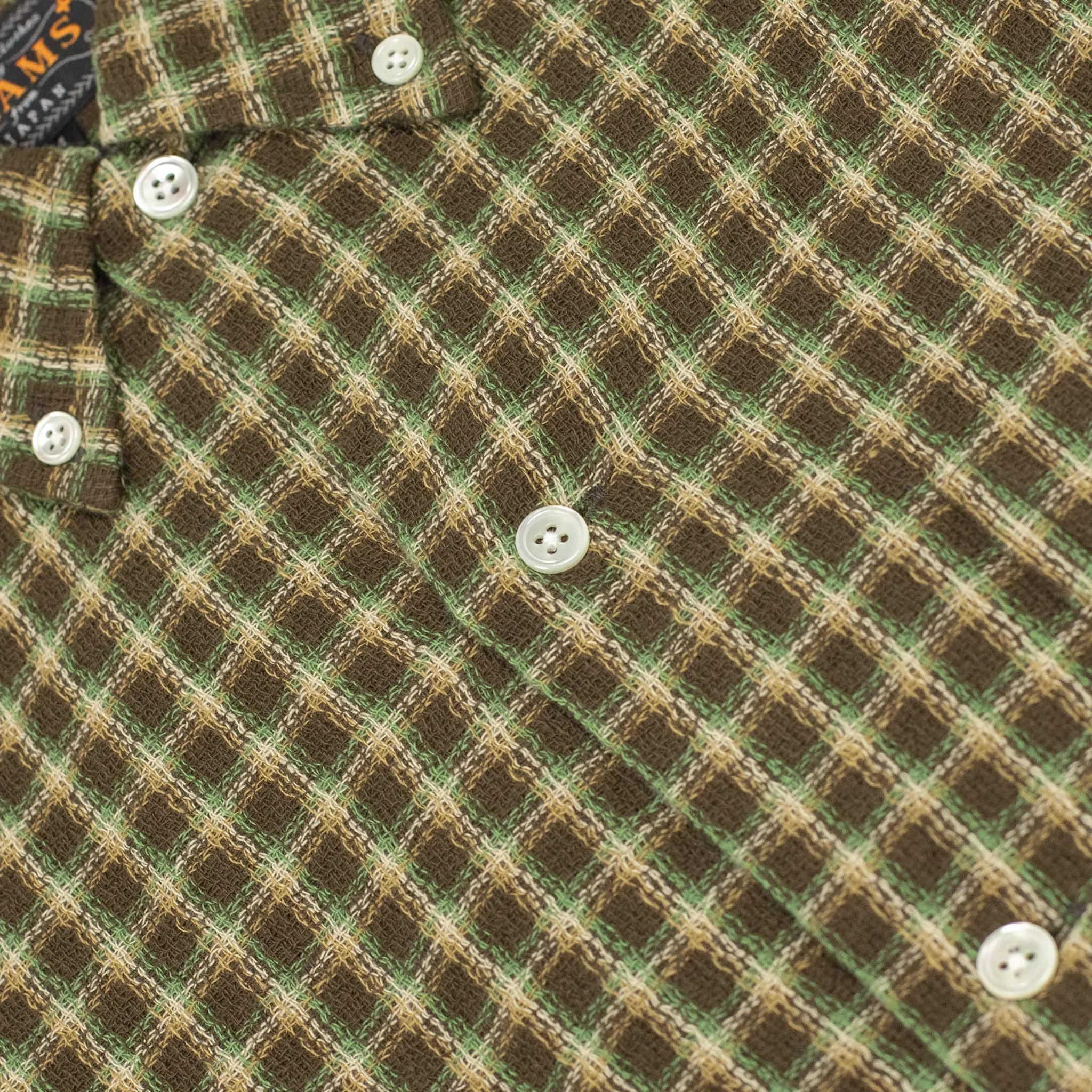 Panama double-faced cotton shirt in brown check